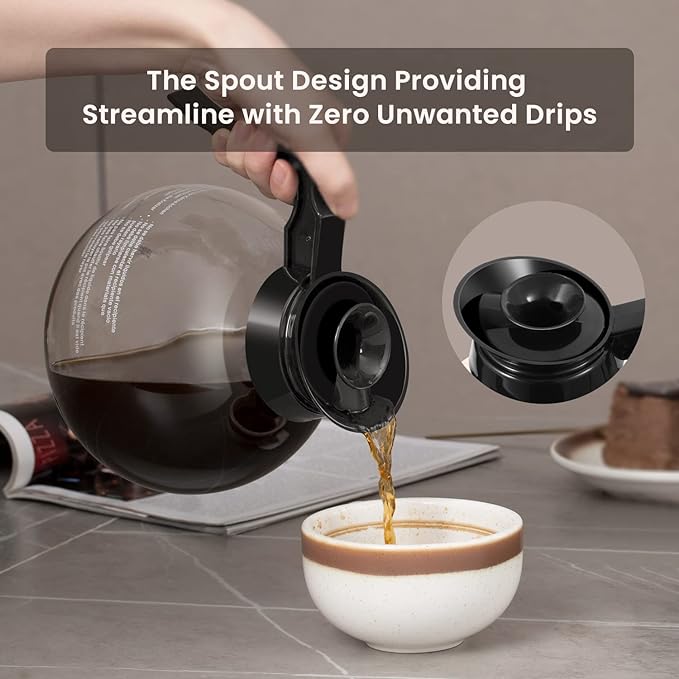 SYBO 12-Cup Commercial Drip Coffee Maker, Pour Over Coffee Maker Brewer with 2 Glass Carafes and Warmers, Stainless Steel Cafetera SF-CB-2GA