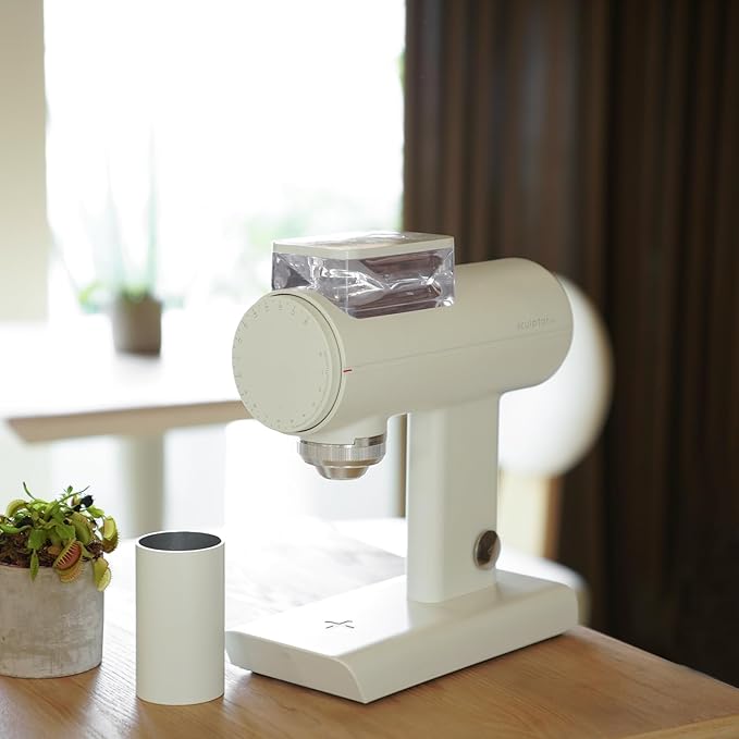 TIMEMORE Sculptor 078S Flat Burr Coffee Bean Grinder, Electric Espresso Grinder with Stepless Coarseness Adjustment, Suitable for Espresso, Pour over, French Press, Cold Brew - White