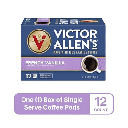 Victor Allen's Coffee French Vanilla Coffee, 12 Count, Single Serve Coffee Pods for Keurig K-Cup Brewers