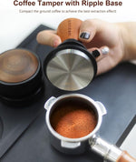 Load image into Gallery viewer, 51mm Espresso Tamper, Coffee Tamper with 30lbs Spring Loaded, Barista Espresso Coffee Tamper with Stainless Steel Ripple Base and Rosewood Handle Fits for All 51mm Espresso Machines