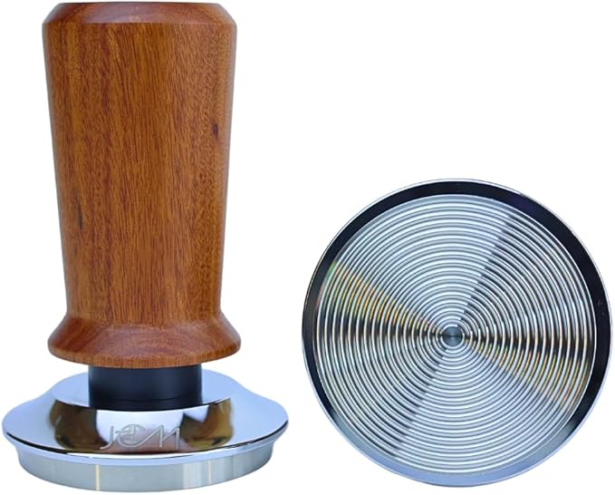 54mm Bottomless Portafilter 3 Ears Red Rosewood Handle Set – Fits 54mm Breville machines – Includes 18g Filter Basket, Updated Tamper with Constant 30lb Calibrated Spring Loaded & 1.7mm Puck Screen