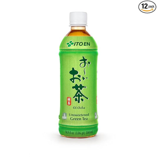 Ito En Tea Oi Ocha Green Tea, Unsweetened, 16.9 Ounce (Pack of 12)