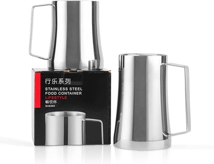 Stainless Steel Coffee Mug, Double Wall Tumbler with Handle, Insulated Tumbler with Beer Opener, Great Beer Gifts for Men (14 oz)