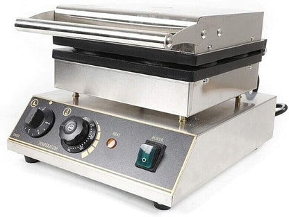 Commercial Belgian Waffle Iron, 4 Grids 1750W Stainless Steel Nonstick Double Side Waffle Maker Machine Electric Round Waffle Baker for Bakery, Restaurant, Snack Bar, Home