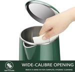 Load image into Gallery viewer, 1.7L Electric Kettle Quiet, Double Wall Hot Water Boiler BPA-Free, Quiet Boil and Cool Touch Tea Kettle, Cordless with Auto Shut-Off &amp; Boil Dry Protection, 1500W Fast Boiling, dark green