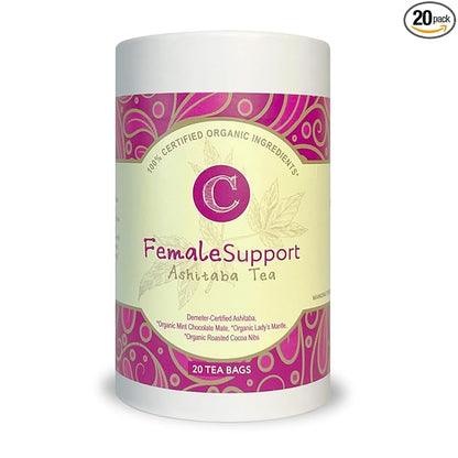 Dr. Cowan’s Garden Organic Ashitaba Tea - 20 Teabags - Female Support Hormone Balance - Supports Periods & PMS, Healthy Cycle Tea with Mint Chocolate Maté, Lady’s Mantle, & Ashitaba Herbs Grown in USA