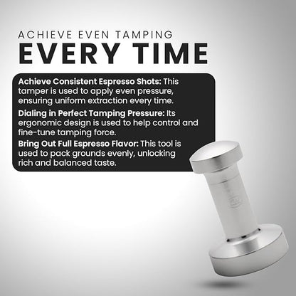 Rattleware Espresso Tamper (58.3mm) - Heavy Duty, Aluminum Design for Consistent Tamping - Ultimate Comfort & Grip, Easy-to-Clean, Barista-Approved Coffee Accessory