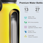Load image into Gallery viewer, koodee Insulated Water Bottle, 32 oz Stainless Steel Double Wall Vacuum Wide Mouth Sport Bottle with Leakproof Spout Lid (Yellow)