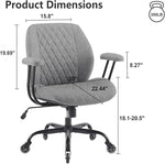 Load image into Gallery viewer, YFO Modern Ergonomic Office Desk Chair, Grey Leather with Lumbar Support, Adjustable Height, Swivel, Armrests, for Office, Gaming, Reading, Relaxing