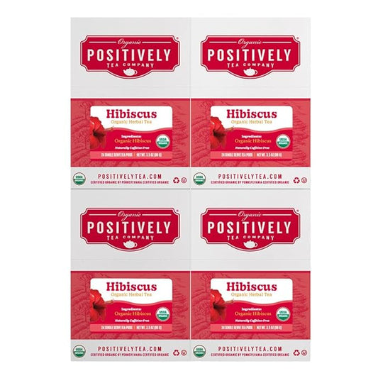 Organic Positively Tea Company, Hibiscus Herbal Tea, K-Cup Compatible, 96 Pods