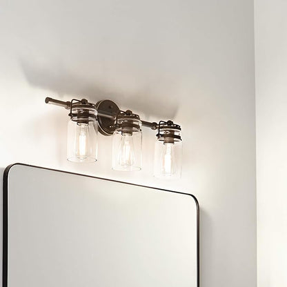 KICHLER Brinley 24" 3 Light Vanity Light with Clear Glass in Olde Bronze®