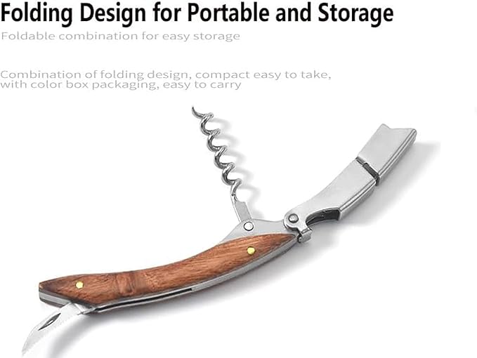 Professional Waiter Corkscrew Wine Key for Bartenders Set of 3,With Long Rosewood Handle Stainless Steel Handle Wine Opener for Bar Restaurant Waiters, Sommelier, Bartend (Long Rose Wood 3 Packs)