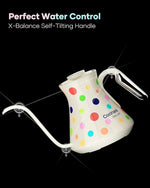 Load image into Gallery viewer, Cocinare FLOW M6 Pro Electric Gooseneck Kettle with Color-Changing Design, ±0.5℉ Temperature Control for Pour-over Coffee &amp; Tea, Stainless Steel Interior, Quick Heating for Boiling Water (Polka)