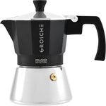 Load image into Gallery viewer, GROSCHE Milano Induction Stovetop Espresso Maker Moka Pot for Greca, Induction, Electric &amp; Gas Stoves, Dishwasher Safe Stovetop Espresso Maker | 3 Espresso Cup, Black
