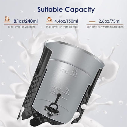 Milk Frother, Elec3 4 in 1 Electric Frother and Steamer 8.1oz/240ml Milk Warmer Coffee Foamer, Kitchen Small Appliances Automatic Warm and Cold Foam Maker for Latte,Cappuccino,Macchiato,Chocolate