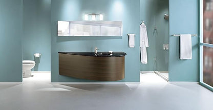 Moen YB8863BN 90 Degree 3-Light Dual-Mount Bath Bathroom Vanity Fixture with Frosted Glass, Brushed Nickel