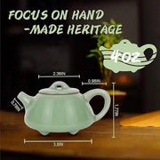 Handmade Celadon Teapot 120ml, Traditional Gongfu Tea Pot with Gift Box, Ceramic Stovetop Safe Teapot for Oolong & Pu-erh Tea