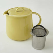 Fourlife 620 Lmc Lemoncello D'Anjou Teapot, Pottery, 19.1 fl oz (591 ml), 3 Cups, Includes Tea Strainer, Microwave and Dishwasher Safe, Yellow, Yellow