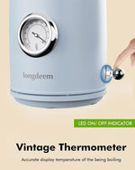 Load image into Gallery viewer, 1L Small Electric Kettles Stainless Steel, Portable Travel Mini Hot Water Boiler Heater, Cool Touch Teapot, Auto Shut-Off &amp; Boil-Dry Protection for Cooking, Business Trip and More, Blue