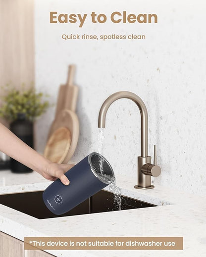 SIMPLETASTE Milk Frother, 4-in-1 Electric Milk Steamer, Automatic Warm and Cold Foam Maker and Milk Warmer for Latte, Cappuccinos, Macchiato, Dark Blue