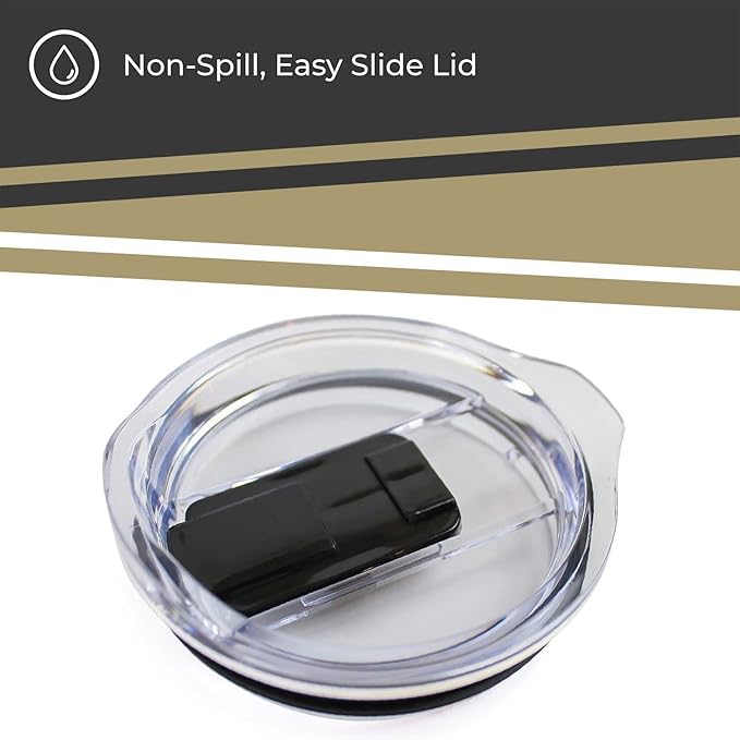 Campus Colors NCAA Stainless Steel Tumbler perfect for Gameday - 18 oz - Double Walled - Keeps Drinks Perfectly Insulated (Vanderbilt Commodores - Black)