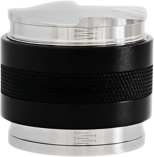 58mm Coffee Distributor & Tamper - Dual Head Adjustable Depth for Breville Barista Pro/Express/Touch - 304 Stainless Steel Coffee Leveler and Hand Tamper, Black