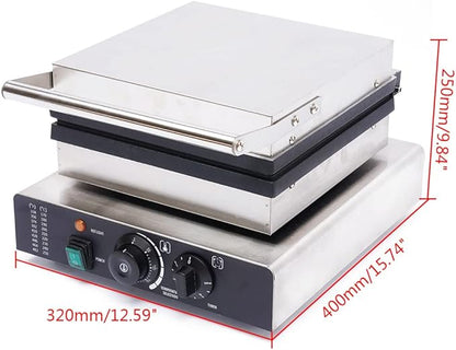 Square-Shaped Waffle Pancake Maker,Non-stick Pancake Baker Machin,110v Rotated Muffin Maker Machine,Electric Muffin Maker Stainless Steel for Home Kitchen,control 50-300℃,2000w