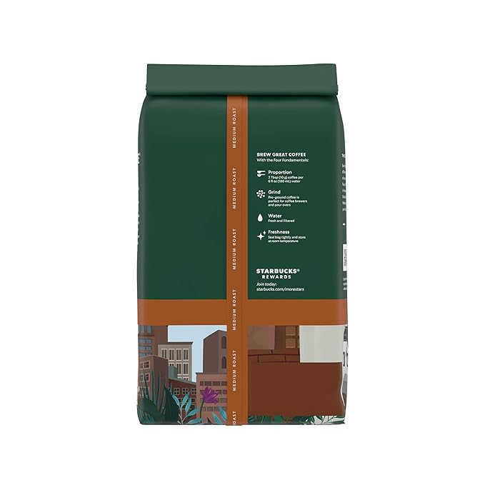 Starbucks Ground Coffee, Medium Roast Coffee, Pike Place Roast, 100% Arabica, 6 bags (12 oz each)