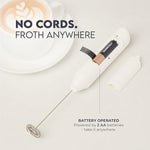 Load image into Gallery viewer, Zulay Kitchen Milk Frother Handheld with 2 Duracell AA Batteries – Electric Drink Mixer for Coffee, Lattes, Cappuccinos, Matcha &amp; Hot Chocolate – Portable Foam Maker &amp; Coffee Bar Accessory