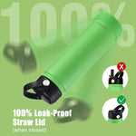 Load image into Gallery viewer, mininoo 24 oz Insulated Water Bottle with Straw, Stainless Steel Double Wall Vacuum with Straw Lid, Leak Proof, BPA Free, Keep Cold for 24H &amp; Hot for 12H(Canopy Green)