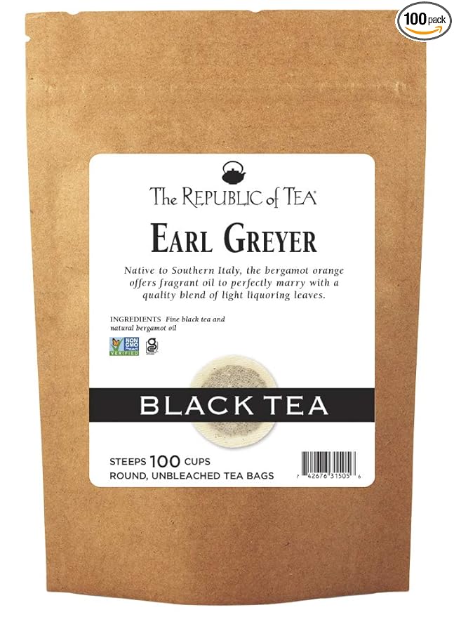 The Republic of Tea - Earl Greyer Tea Refill Bag, 100 Tea Bags, Gourmet Black Tea, Caffeinated