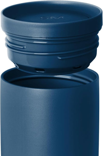 Simple Modern Travel Coffee Mug Tumbler with 360° Lid | Ceramic-Lined Insulated Stainless Steel Cold Brew Iced Coffee Cup Thermos | Gifts for Women Men Her Him | Voyager Signature | 16oz | Slumberland