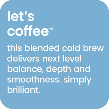 happy coffee cold brew, 11 oz. cans, 12 pack, notes of chocolate & genius, 100% arabica beans, no artificial flavors or sweeteners