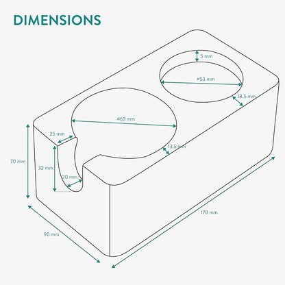 Navaris Wood Coffee Tamper Station - 51mm Tamper Holder for Espresso Machine Accessories - Wooden Portafilter Stand for Kitchen, Bar, Restaurant, Cafe