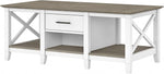 Load image into Gallery viewer, Bush Furniture Key West Coffee Table with Storage in Pure White and Shiplap Gray
