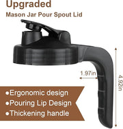 Cold Brew Coffee Maker Pitcher,32 Oz Glass Mason Jar Pitcher with V-shaped Pour Spout Handle Lid,Stainless Steel Filter for Iced Coffee,Iced tea,Breast Milk,Fruit Drinks,lemonade-Black