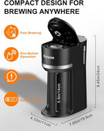 Load image into Gallery viewer, Single Serve Coffee Maker for K-Cup and Ground Coffee, Fast Brew, 6-12 oz Brew Sizes One Cup Coffee Machine Fits 5.5" Mugs, One-Button Small Coffee Maker with Descaling Reminder,Black