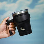 Load image into Gallery viewer, 10 oz Tumbler with Handle and 2 Straw 2 Lid, Insulated Water Bottle Stainless Steel Vacuum Cup Reusable Travel Mug,Black