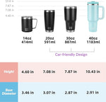 Load image into Gallery viewer, WETOWETO 40oz Tumbler with Handle and Lid | 100% Leakproof Insulated Stainless Steel Travel Mug | Keeps Cold 34Hrs/Hot 10Hrs | Dishwasher Safe, Fits Car Cup Holder (Sky Blue Color)