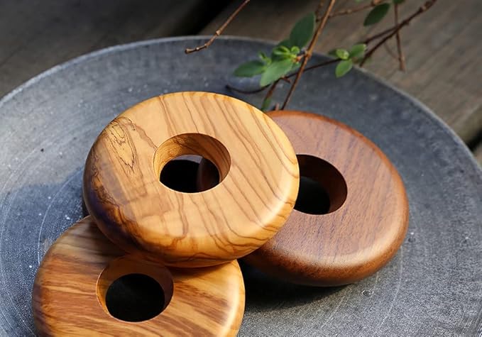 THIA Glass Pour Over Coffee Dripper Set, Glass Cone Dripper, Reusable Cloth Filter, Leather Cup Sleeve, Minimal Single Cup on the Go (Walnut Wood)