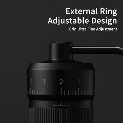 Manual Coffee Grinder by Suvykep — 7 Star Coffee Grinder Manual with 25g Capacity, CNC Stainless Steel Espresso Grinder with 55 Grind Settings — For Espresso, French Press, Pour Over (Grey)