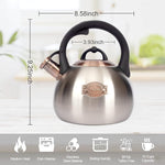 Load image into Gallery viewer, 3.1 Quart Teal Whistling Tea Kettle for Stove Top, Food Grade Stainless Steel