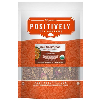 Organic Positively Tea Company, Red Christmas Rooibos Tea, Loose Leaf, 4 Ounce
