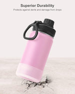 Load image into Gallery viewer, koodee Water Bottle for School-12 oz Stainless Steel Vacuum Insulated Wide Mouth Flask with Leakproof Spout Lid (Pink)