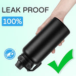 Load image into Gallery viewer, DOMICARE 32 oz Insulated Water Bottle Bulk, Vacuum Insulated Stainless Steel Sports Water Bottle with Straw Lid &amp; Spout Lid, Leakproof, Reusable - Travel, Camping, Bike, Black (4 Pack)