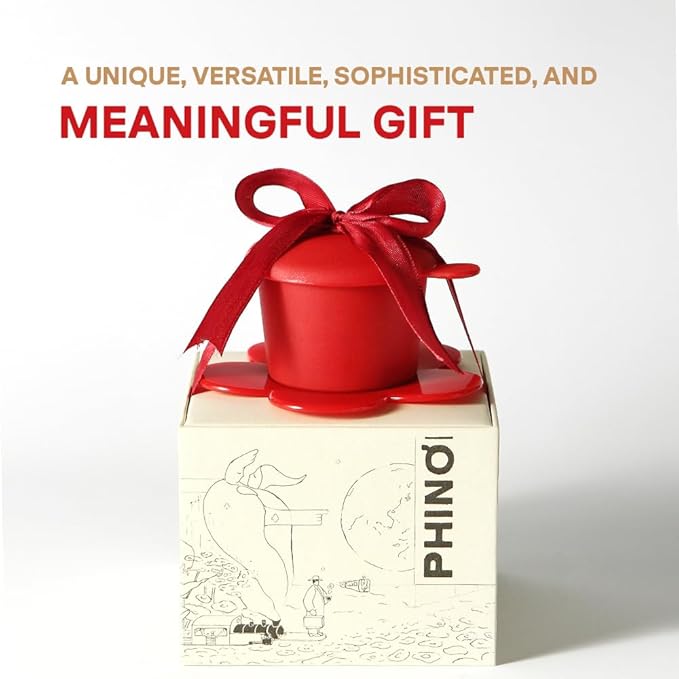 [Holiday Gift] Vietnamese Phin Filter, Plastic Reusable Pour Over Coffee Dripper, Single Cup Coffee Filter with Flower Design for Manual Brewing, Gift for Christmas Thankgiving (Red)