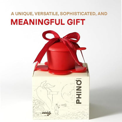 [Holiday Gift] Vietnamese Phin Filter, Plastic Reusable Pour Over Coffee Dripper, Single Cup Coffee Filter with Flower Design for Manual Brewing, Gift for Christmas Thankgiving (Red)