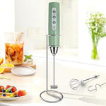 Load image into Gallery viewer, Milk Frother with Stand Rechargeable-Handheld Coffee Frother with 3 Stainless Whisks 3 Speed Adjustable, Electric Whisk Drink Mixer, Foam Maker Blender for Matcha Latte Cappuccino Chocolate
