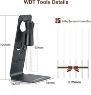 WDT Tool - Coffee Distribution Tool with Magnetic Stand, Adjustable Range Espresso Stirrer, 304 Stainless Steel 6 Needles 0.4mm and 6 Extra Needles 0.25mm