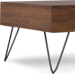 Load image into Gallery viewer, SIMPLIHOME Hunter Lift Top Coffee Table - 32 inch Wide Solid Walnut Veneer and Metal Industrial Square Cocktail Table, Living Room Table with Dual Lift Tops, Hidden Storage and Hairpin Legs